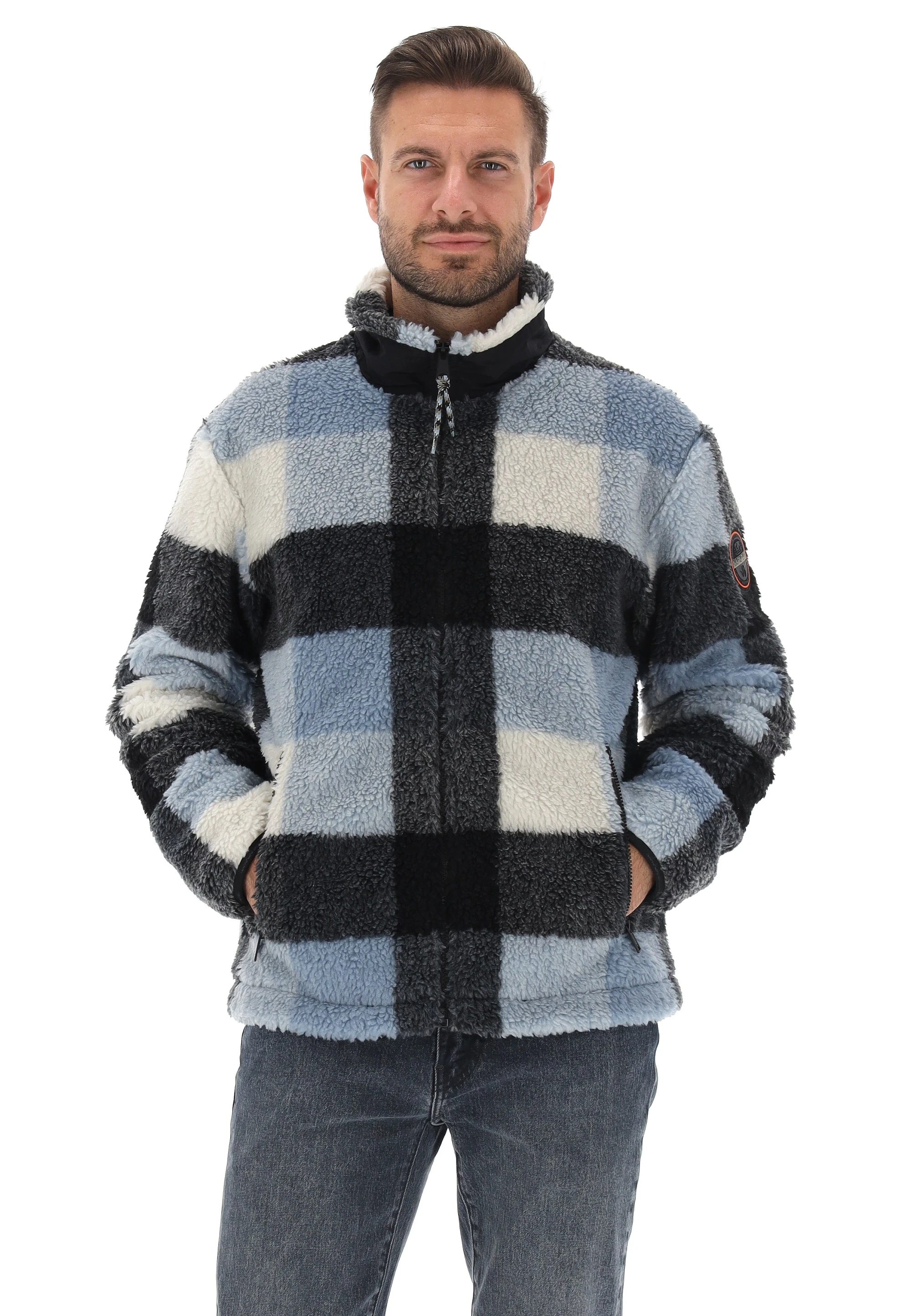 Giubbino in sherpa Napapijri con fantasia a quadri TMONTEPIANA